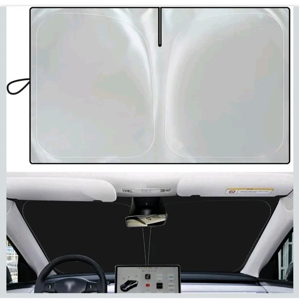 Tesla Model Y & Model 3 Sunshade –Fit Windshield Sunshade with UV Protection